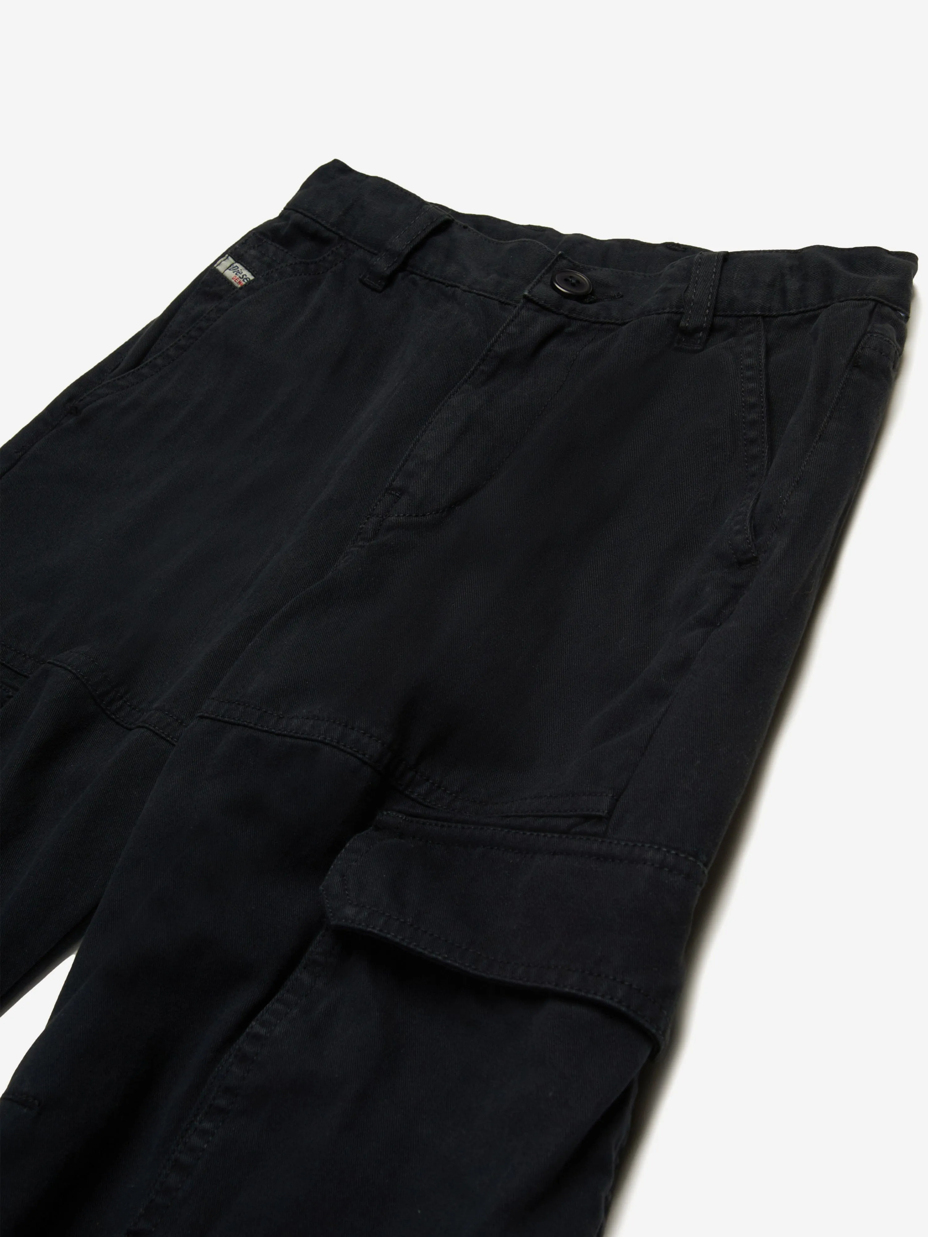 Mädchen Weite Cargo-Hose in Schwarz