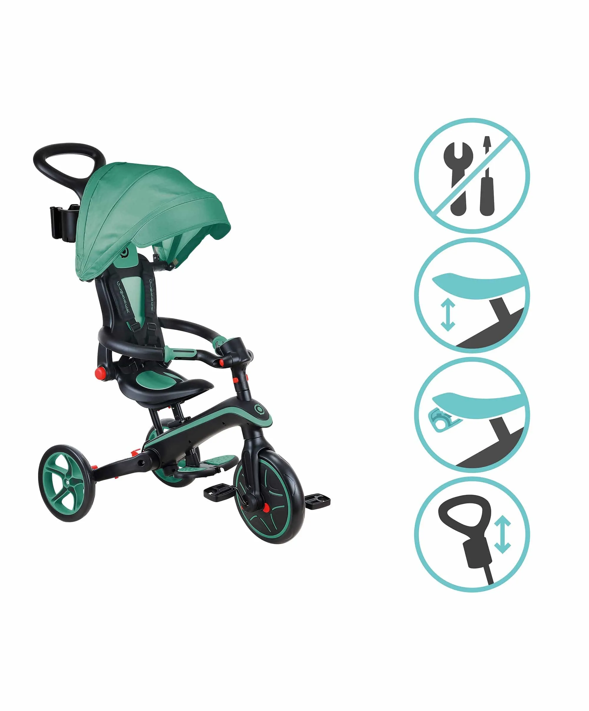 Globber Explorer Klappbares 4-in-1 Dreirad - Olive