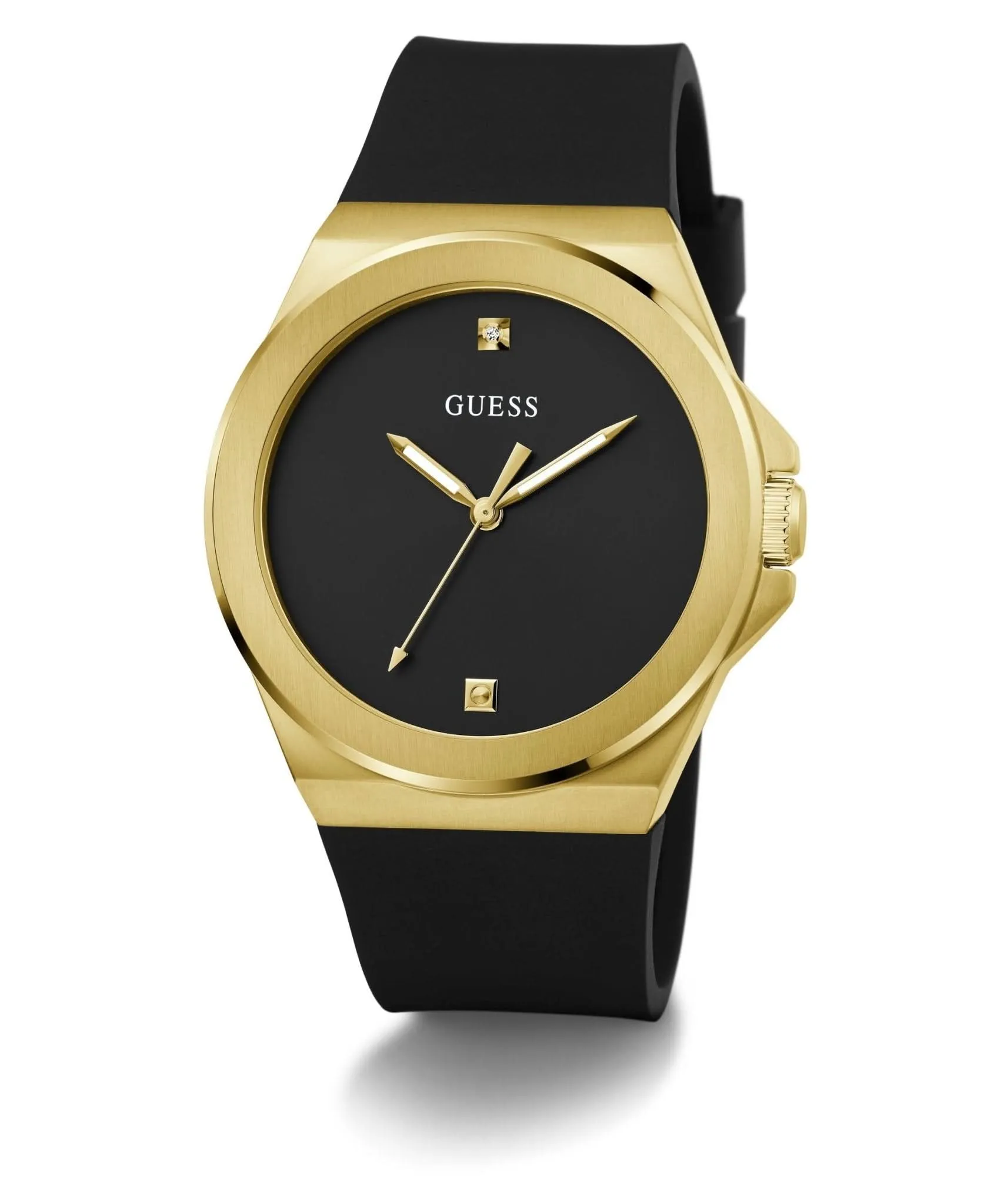 Guess Herren Vinyl Goldton Silikonuhr GW0790G1