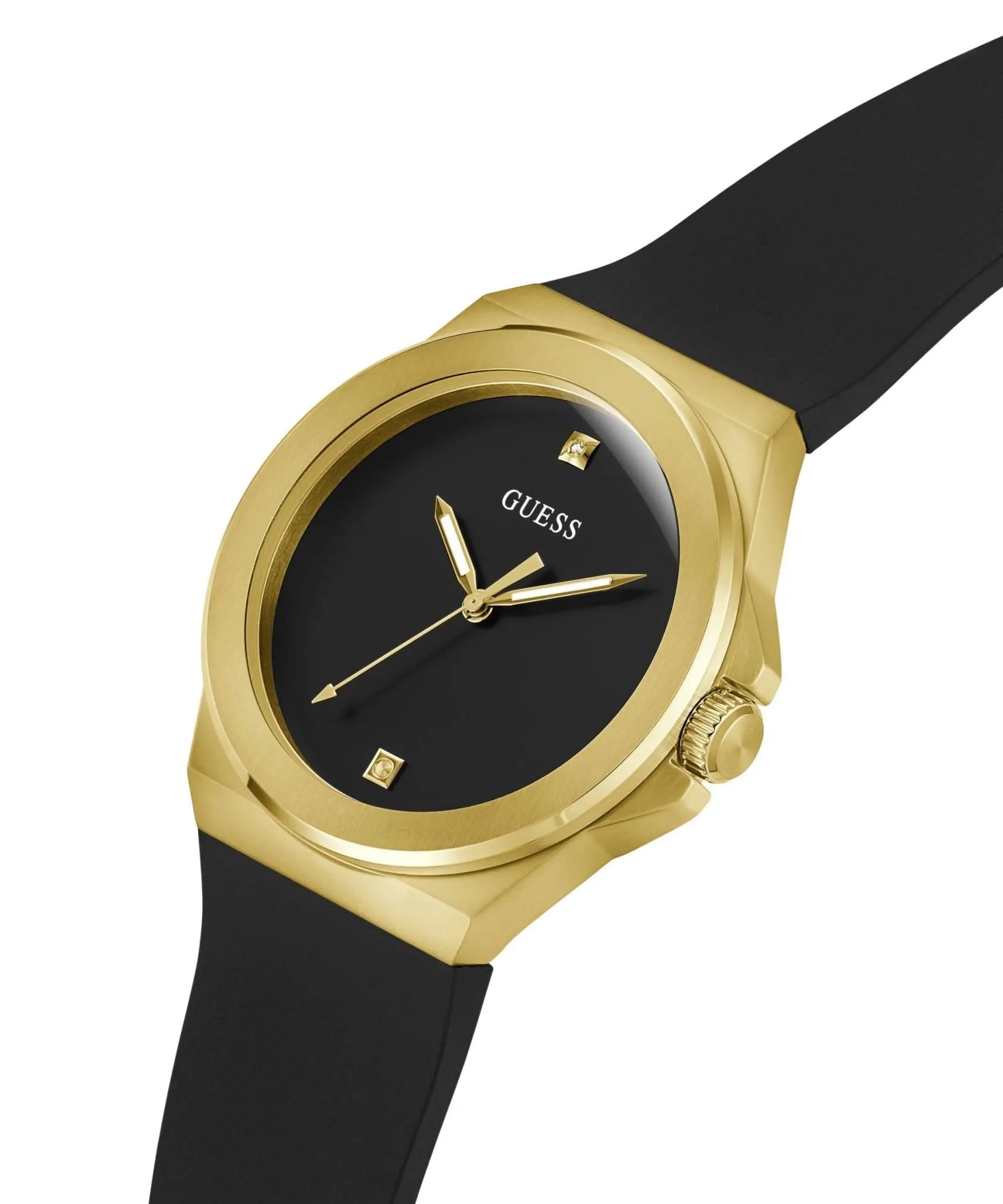 Guess Herren Vinyl Goldton Silikonuhr GW0790G1