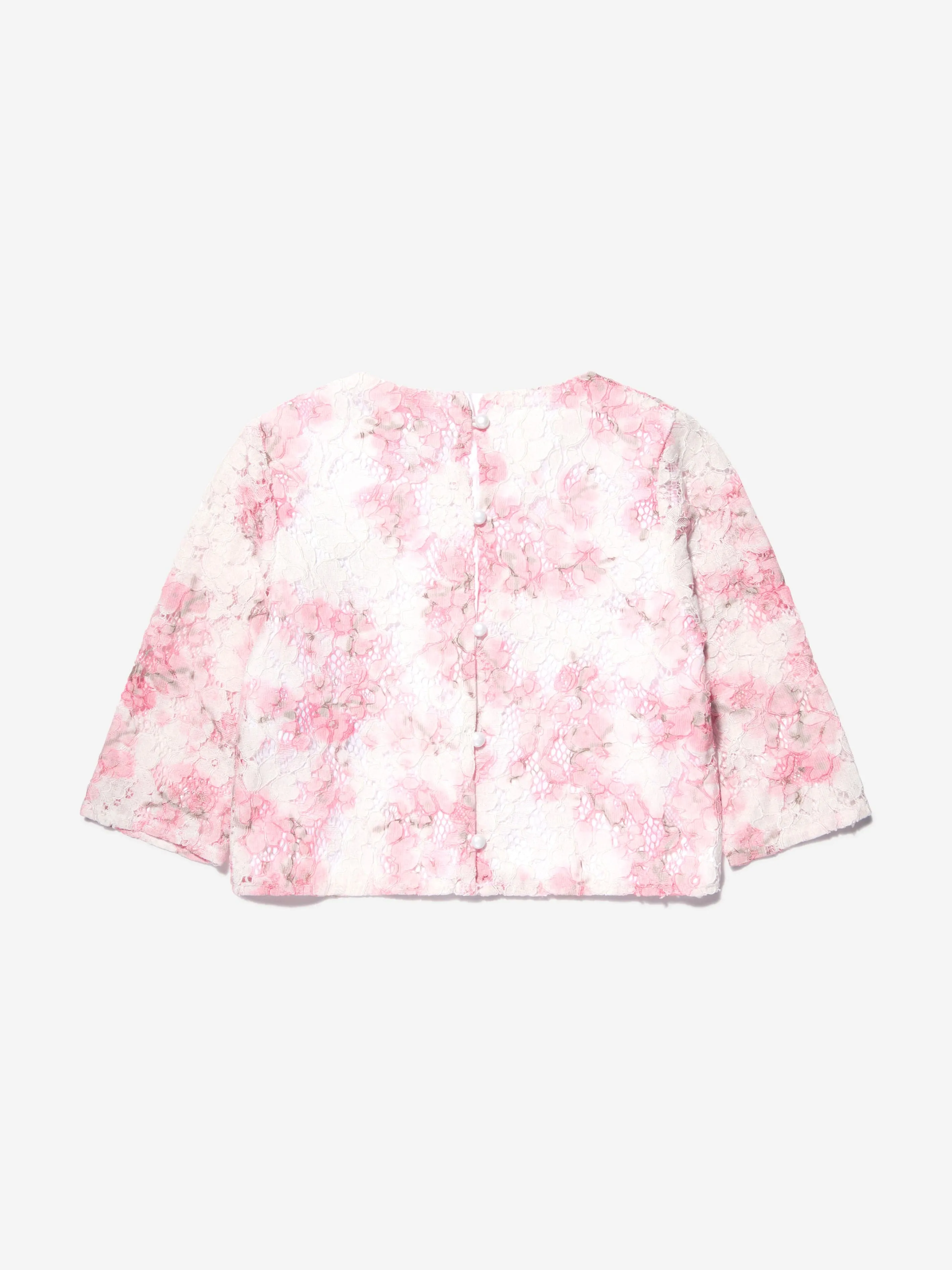 Guess Girls Kirschblüten-Spitzenbluse in Weiß
