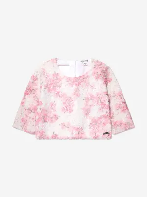 Guess Girls Kirschblüten-Spitzenbluse in Weiß