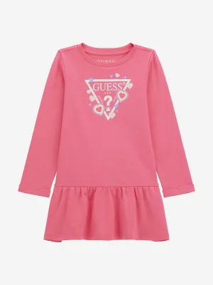 Guess Girls Logo Jersey-Kleid in Rosa