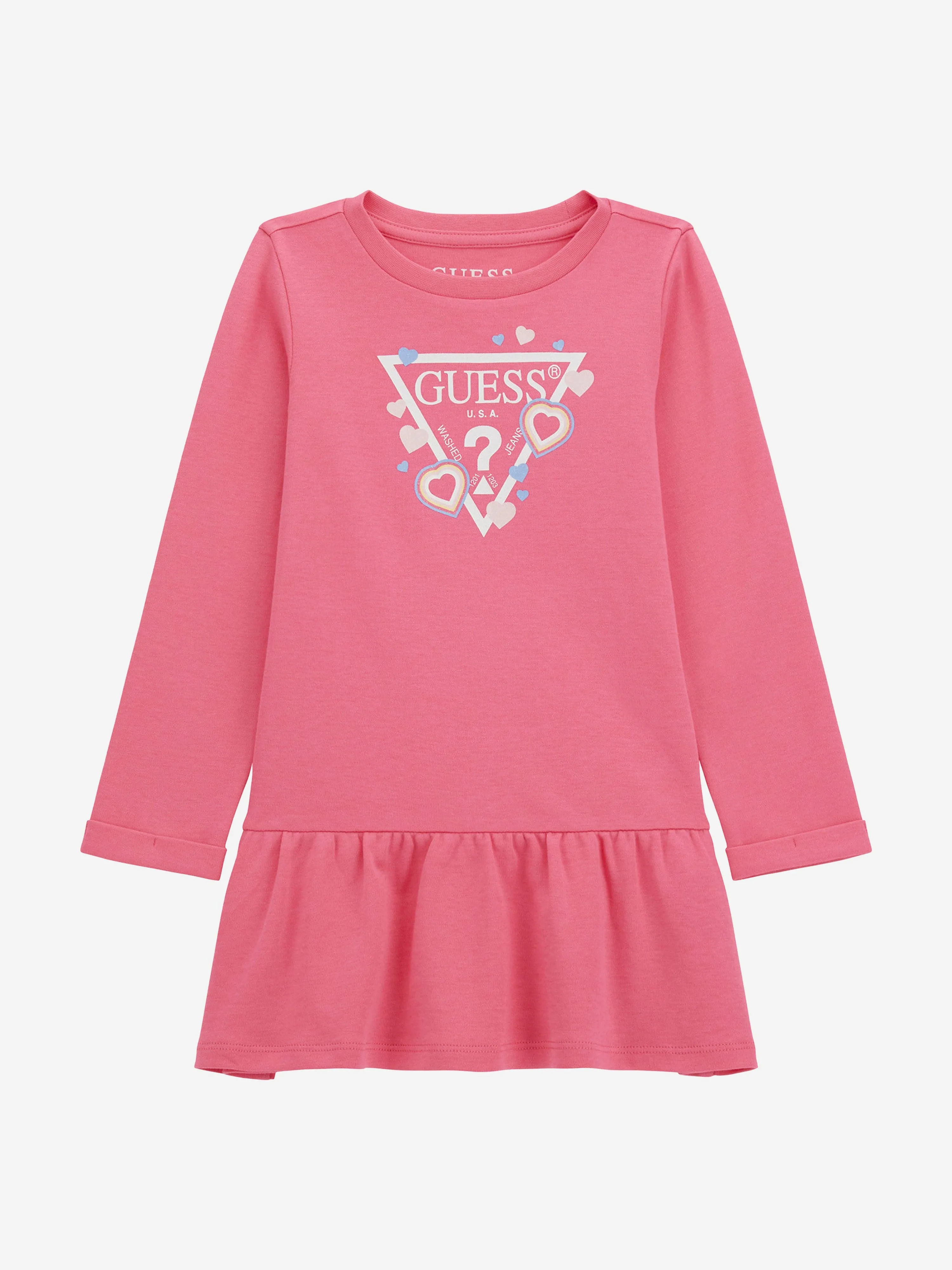 Guess Girls Logo Jersey-Kleid in Rosa