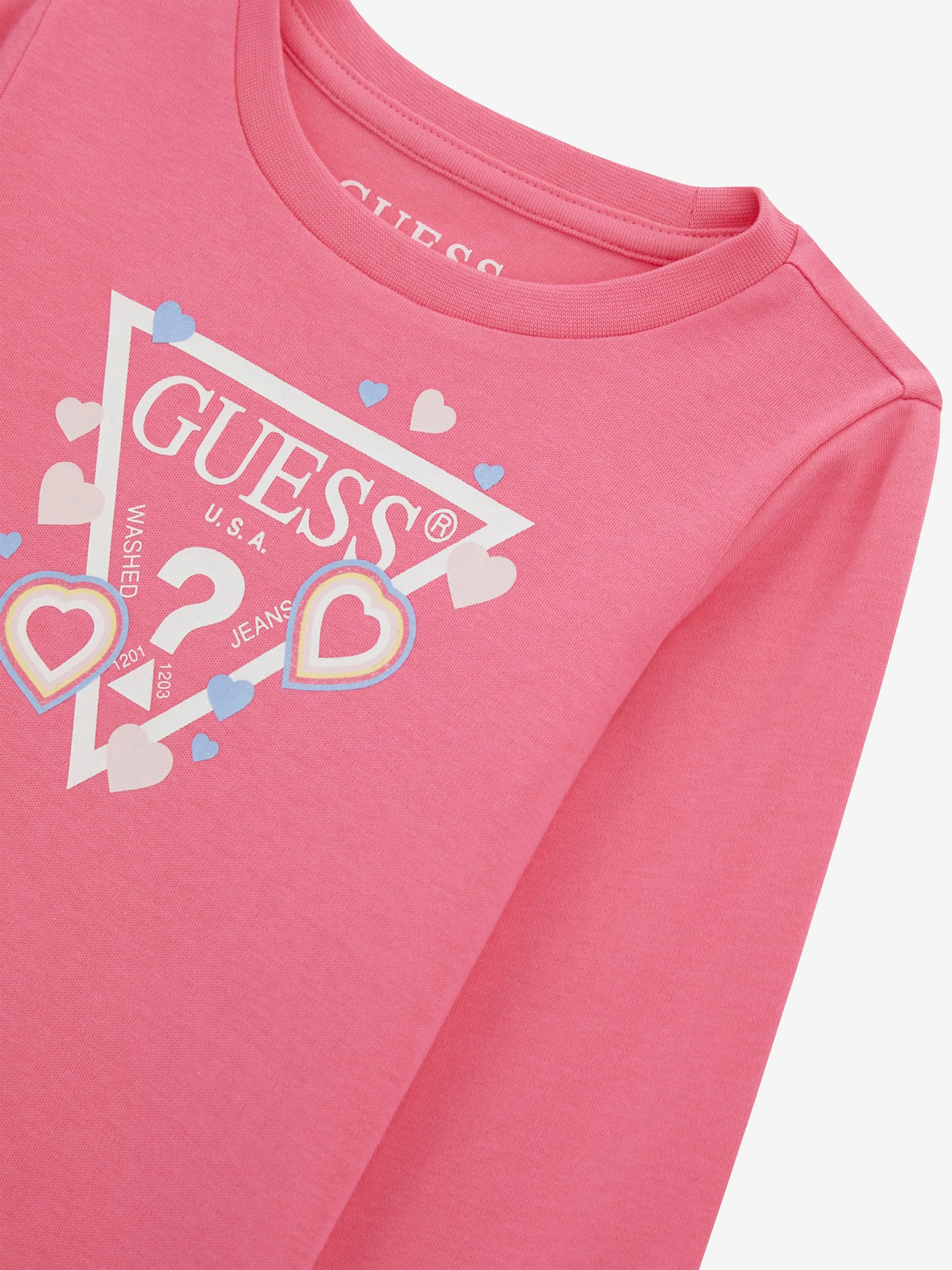 Guess Girls Logo Jersey-Kleid in Rosa