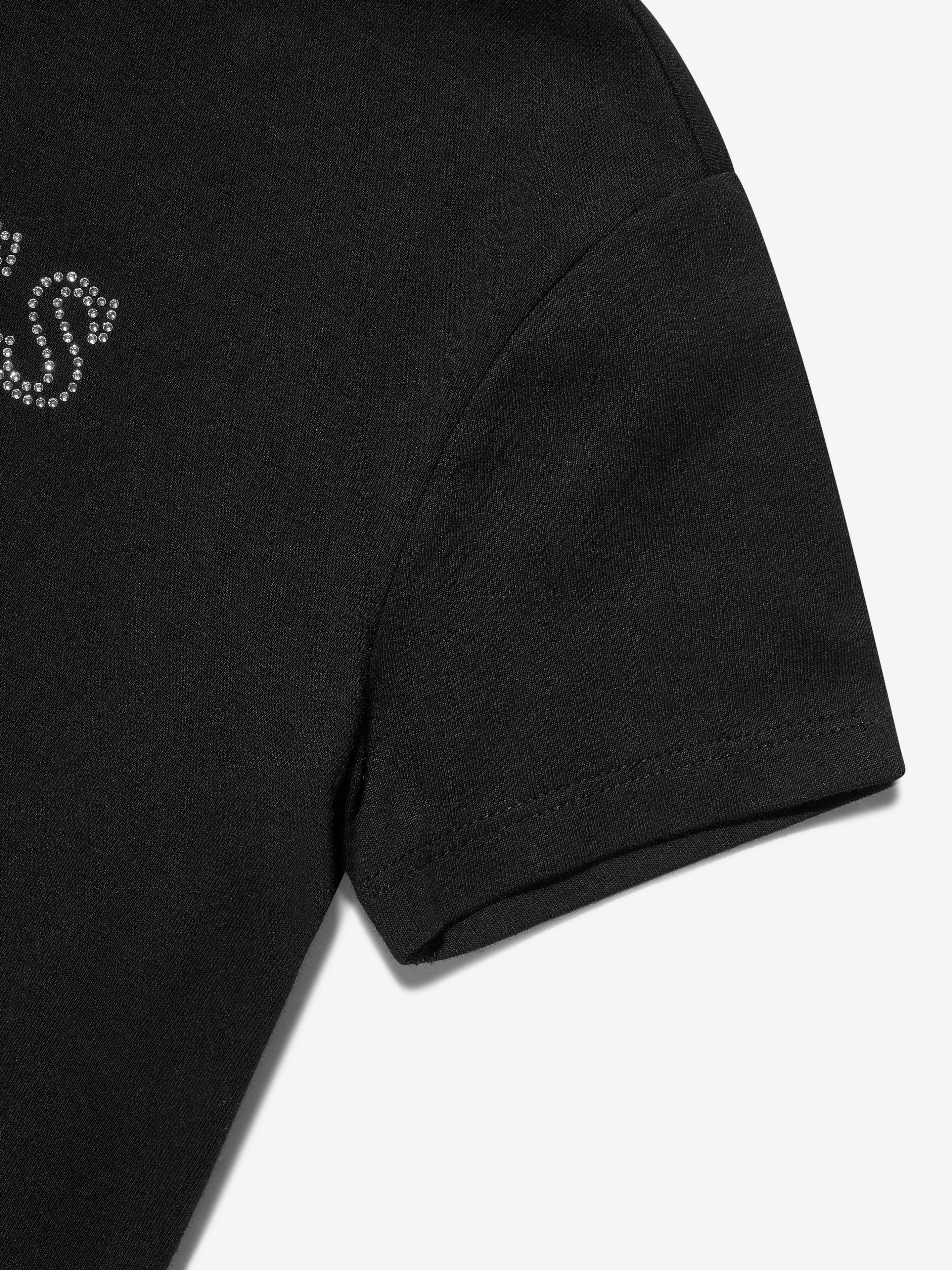 Guess Girls Logo T-Shirt in Schwarz
