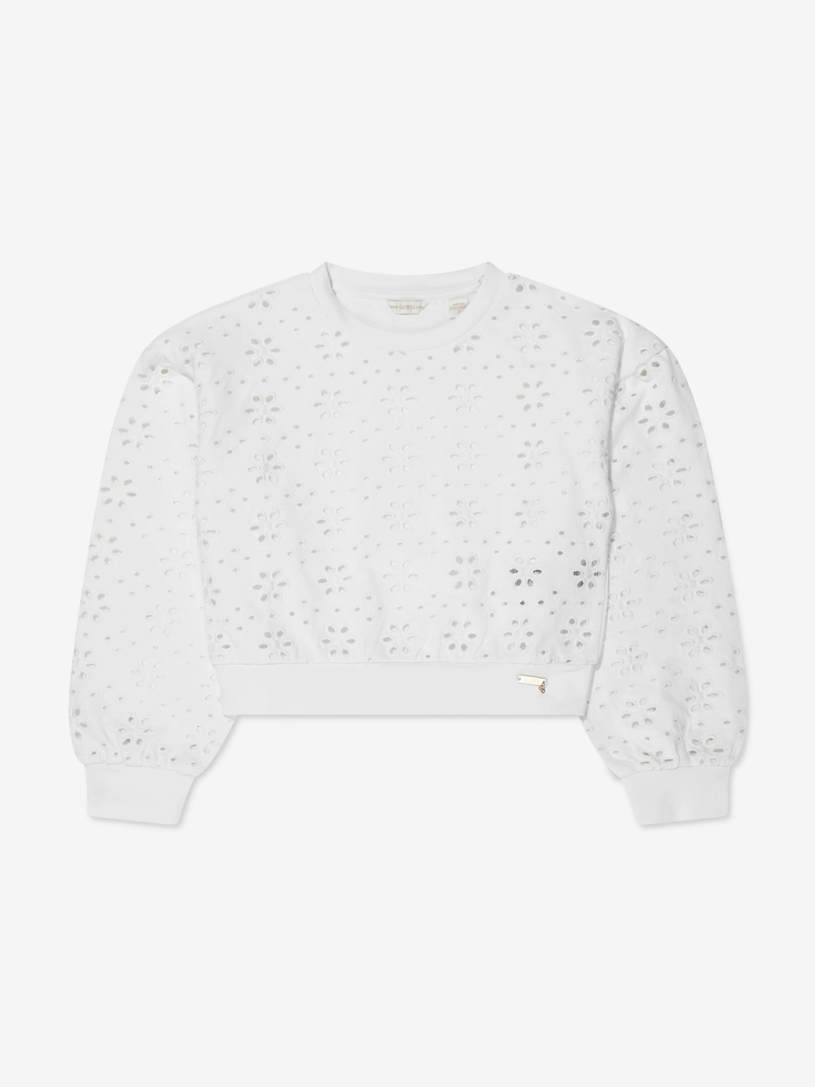 Guess Girls Sangallo Sweatshirt in Weiß