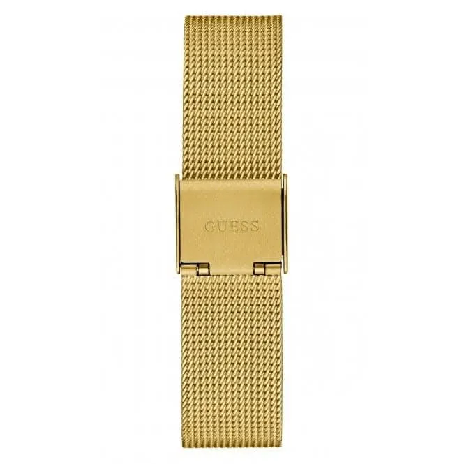 Guess Damen Fame Edelstahl-Mesh Armbanduhr in Goldton GW0508L2