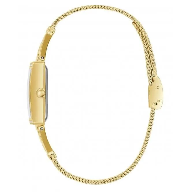 Guess Damen Grace Edelstahl-Mesh Armbanduhr in Goldton GW0400L2