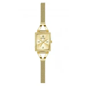 Guess Damen Grace Edelstahl-Mesh Armbanduhr in Goldton GW0400L2