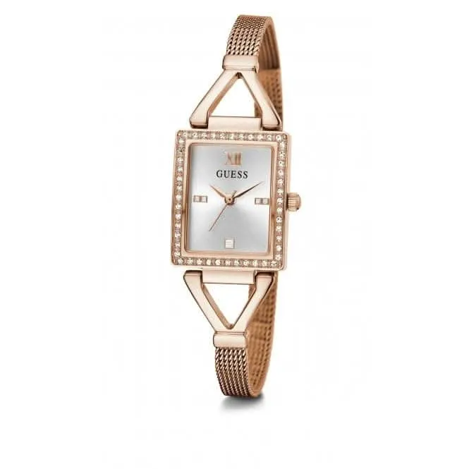 Guess Ladies Grace Edelstahl-Mesh Armbanduhr in Roségold GW0400L3