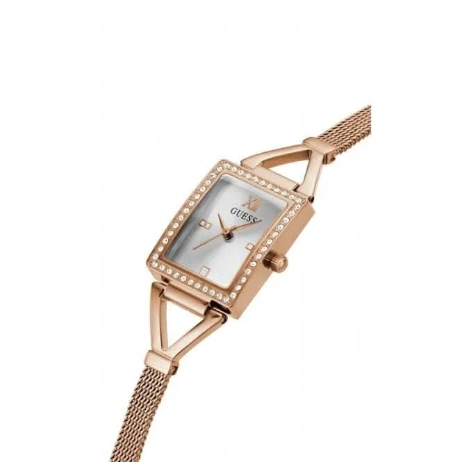 Guess Ladies Grace Edelstahl-Mesh Armbanduhr in Roségold GW0400L3
