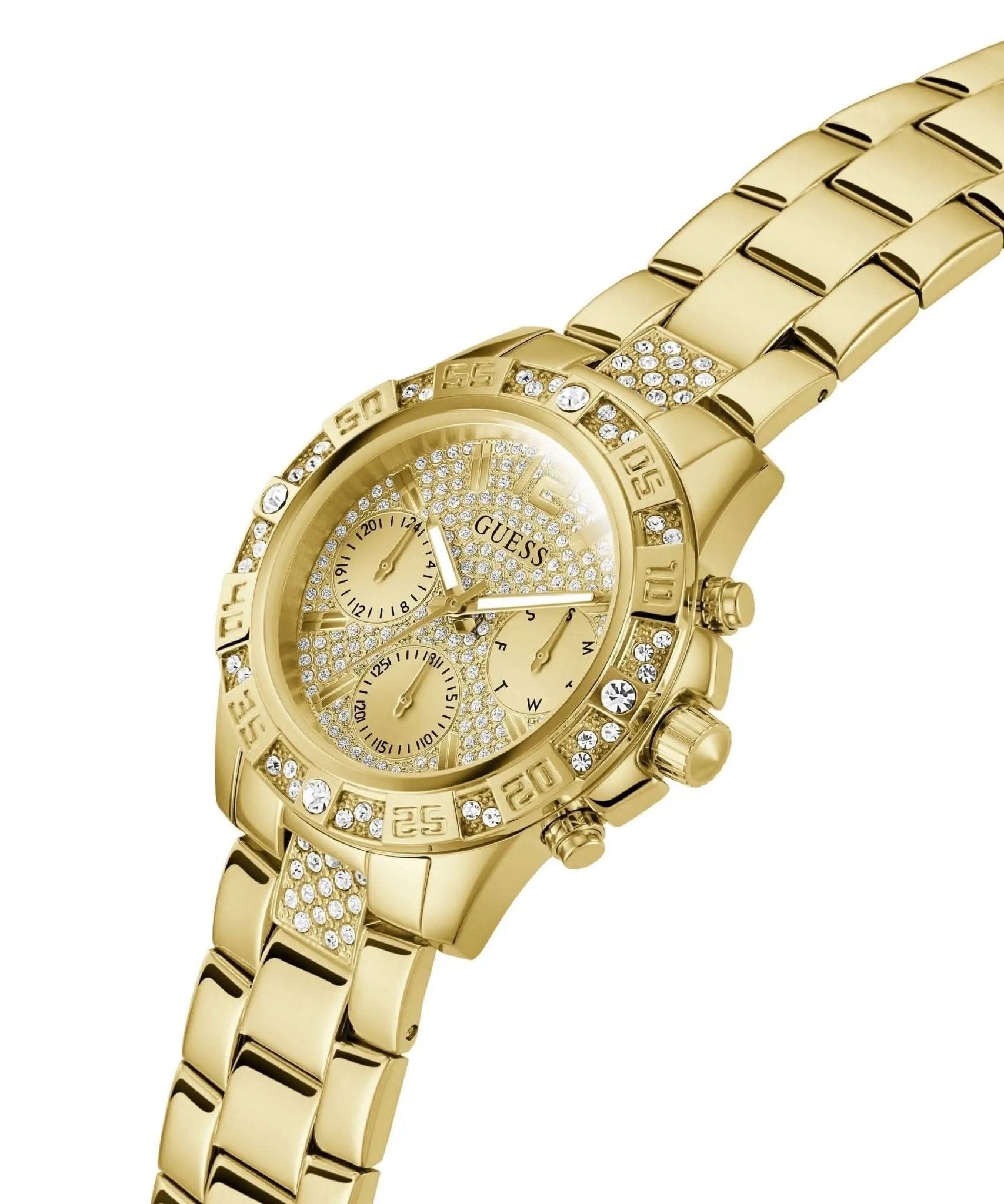 Guess Ladies Majesty Goldfarbene Edelstahl-Uhr GW0771L2