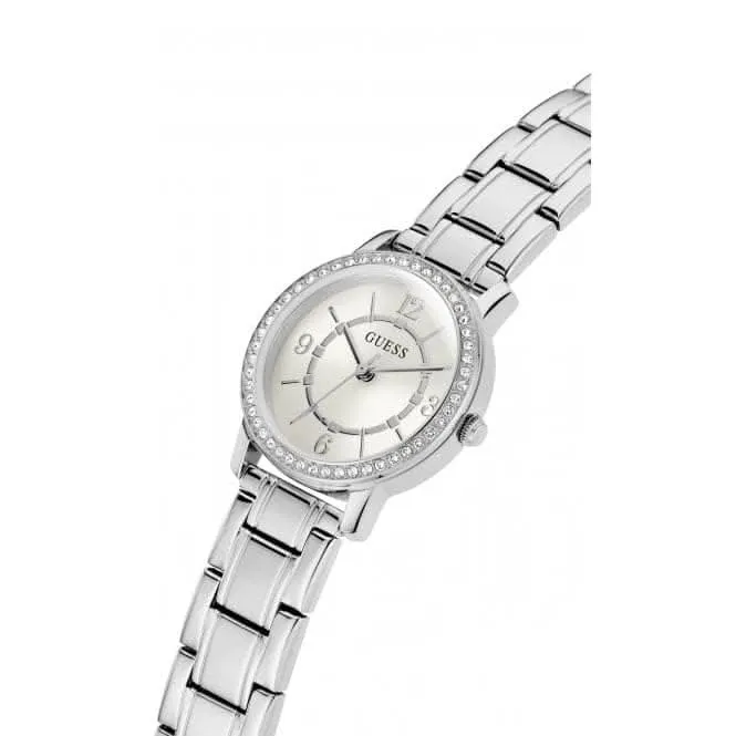 Guess Damen Melody Edelstahl Silber Armbanduhr GW0468L1