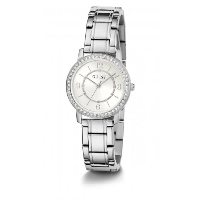Guess Damen Melody Edelstahl Silber Armbanduhr GW0468L1