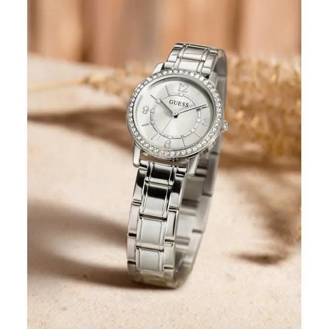 Guess Damen Melody Edelstahl Silber Armbanduhr GW0468L1