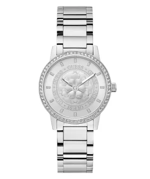 Guess Damen Petal Uhr in Silberton aus Edelstahl GW0747L1