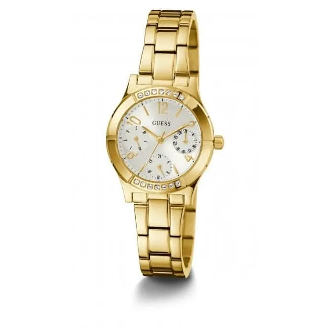 Guess Damen Piper Edelstahl Uhr in Goldton GW0413L2