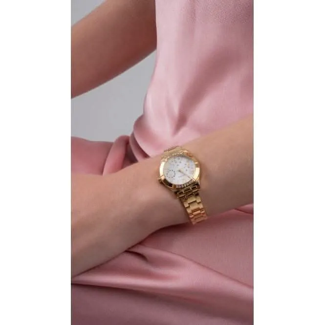 Guess Damen Piper Edelstahl Uhr in Goldton GW0413L2
