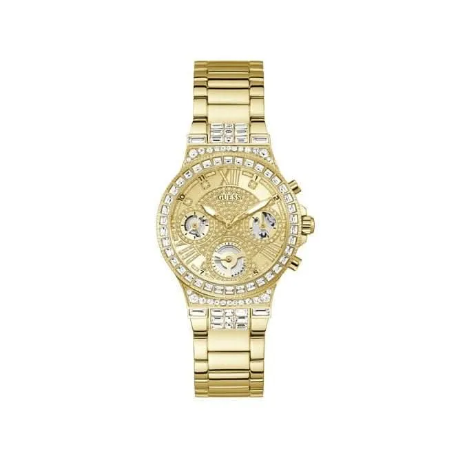 Guess Moonlight Damen Sport Uhr Gold Edelstahl GW0320L2