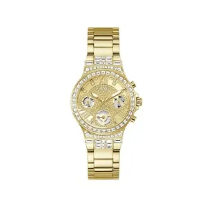 Guess Moonlight Damen Sport Uhr Gold Edelstahl GW0320L2