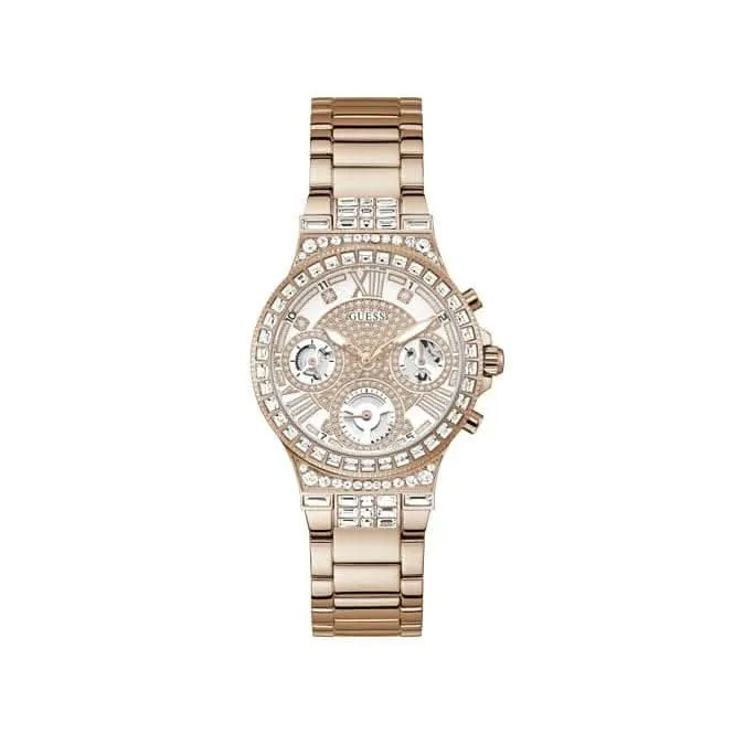Guess Moonlight Damen Sport Armbanduhr Roségold Edelstahl GW0320L3
