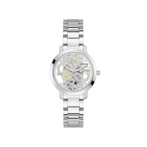Guess Quattro Clear Damen Trend Uhr Edelstahl Silber GW0300L1