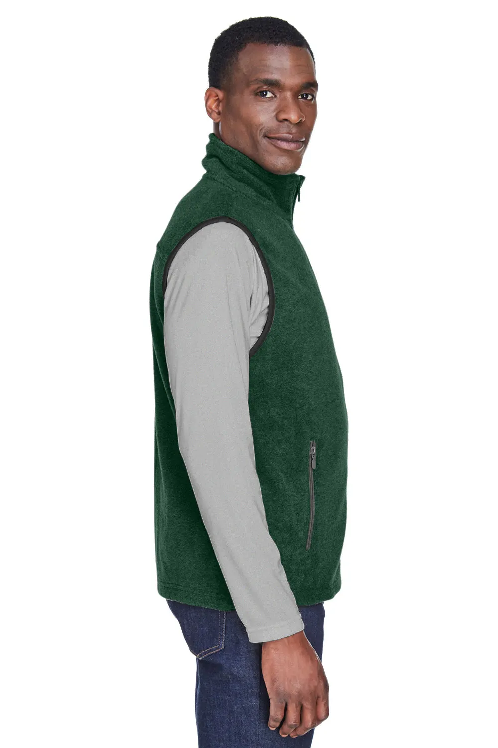Harriton Herren-Pill-resistente Fleece-Weste mit Vollreißverschluss - Jägergrün