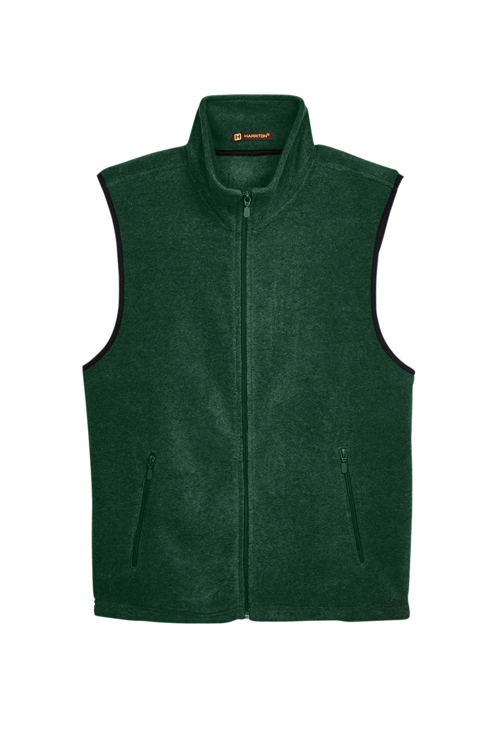 Harriton Herren-Pill-resistente Fleece-Weste mit Vollreißverschluss - Jägergrün