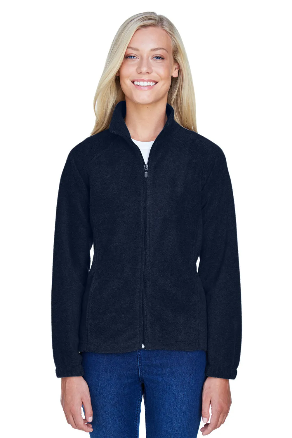Harriton Damen Pill Resistant Fleece Full-Zip Jacke - Marineblau
