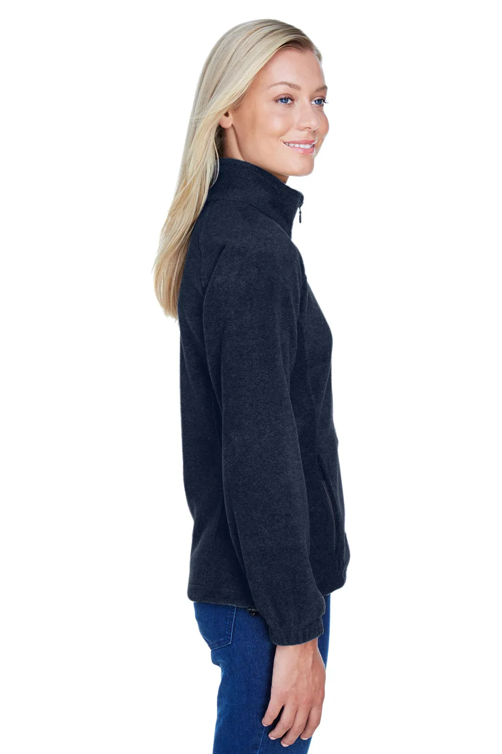 Harriton Damen Pill Resistant Fleece Full-Zip Jacke - Marineblau