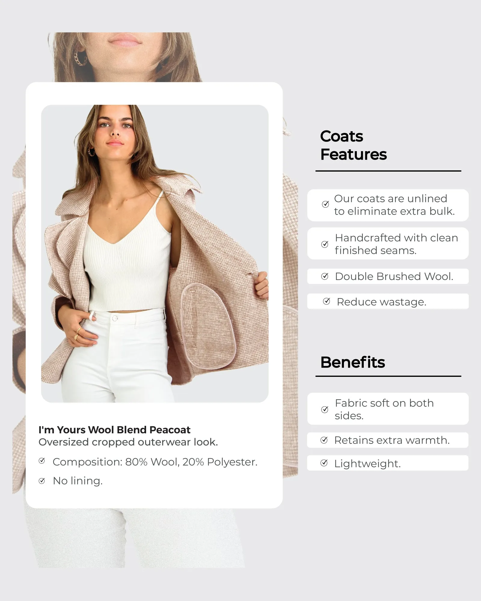 I'm Yours Wollmischung Peacoat - Beige