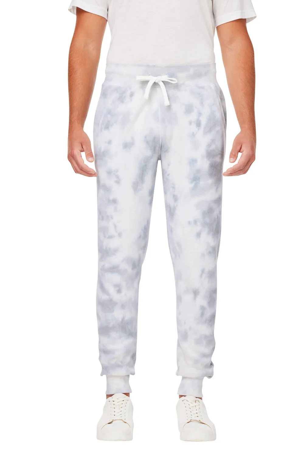 J America Herren Jogginghose mit Tie-Dye-Fleece und Taschen - Grau