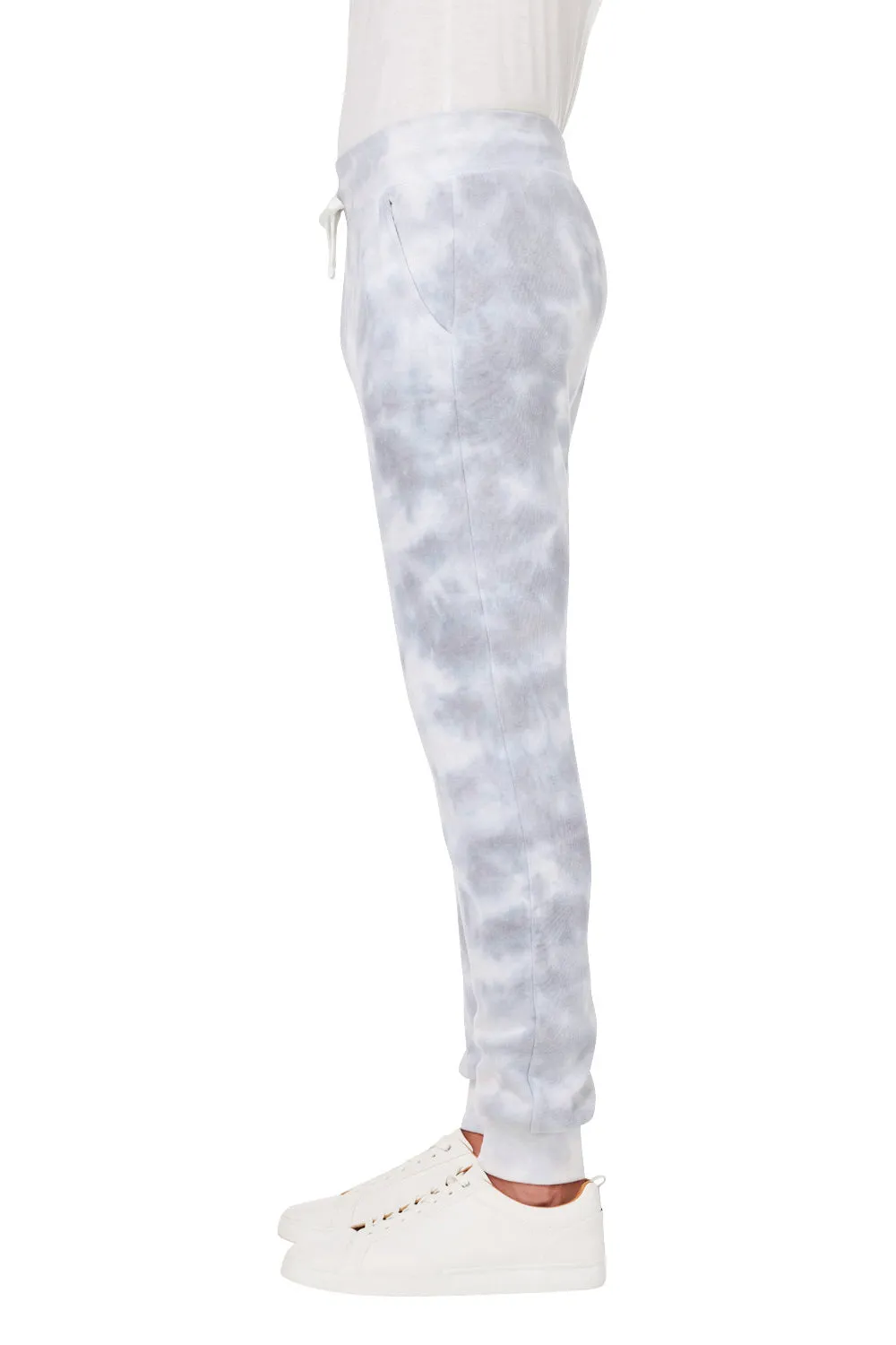 J America Herren Jogginghose mit Tie-Dye-Fleece und Taschen - Grau
