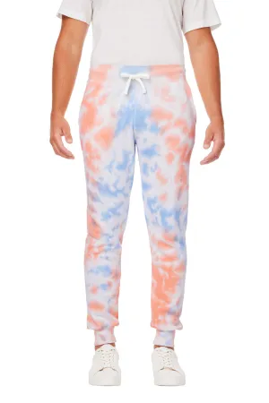 J America Herren Jogginghose mit Tie-Dye-Fleece und Taschen - Sonnenuntergang