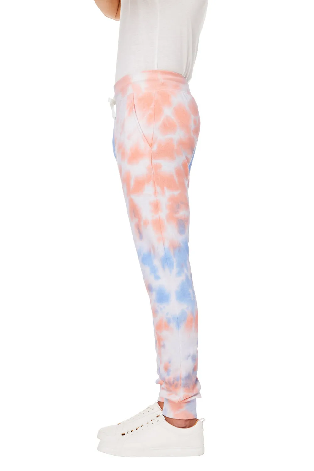 J America Herren Jogginghose mit Tie-Dye-Fleece und Taschen - Sonnenuntergang