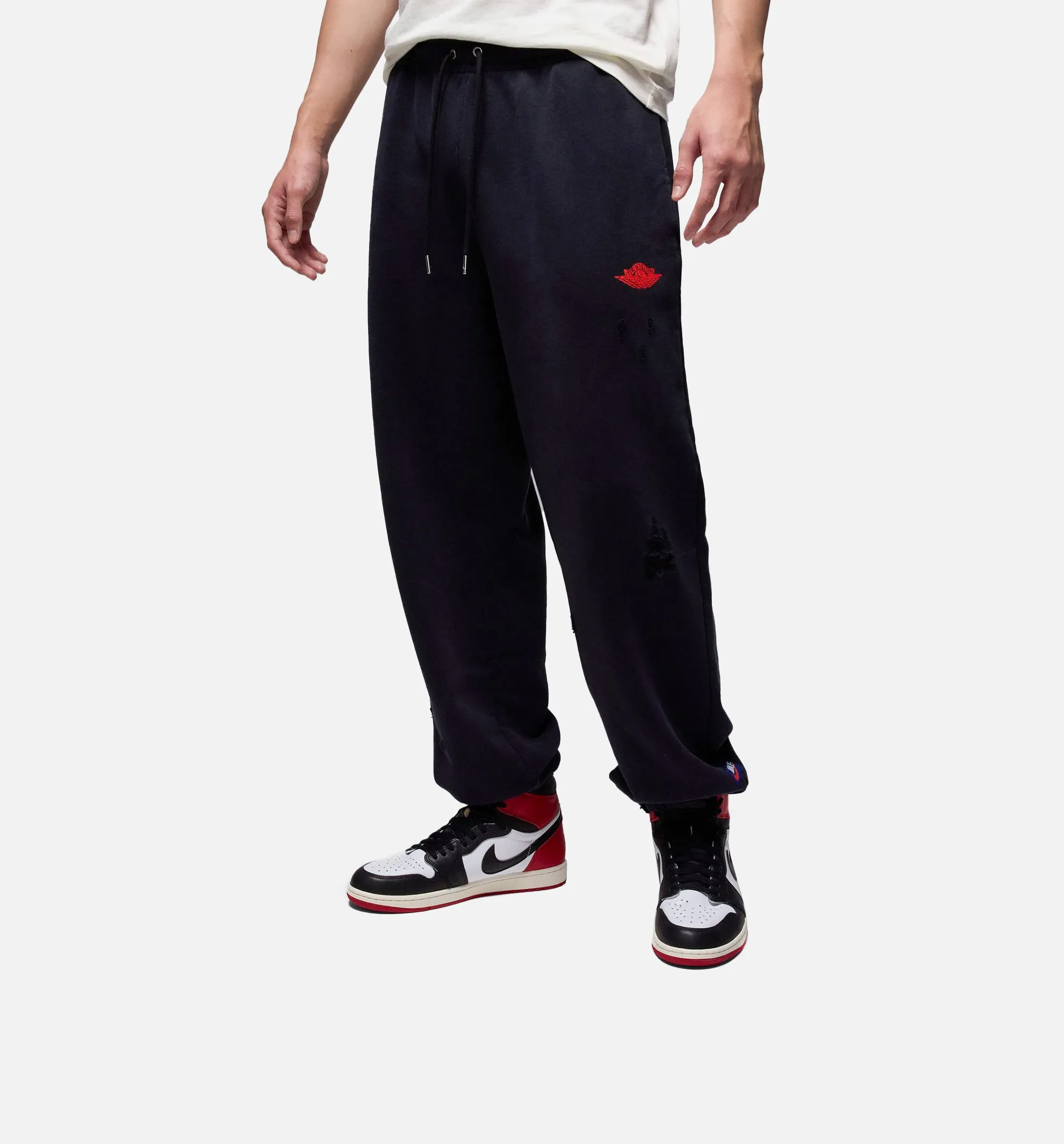 JDN Rare Air Fleece Herrenhose - Schwarz/Rot