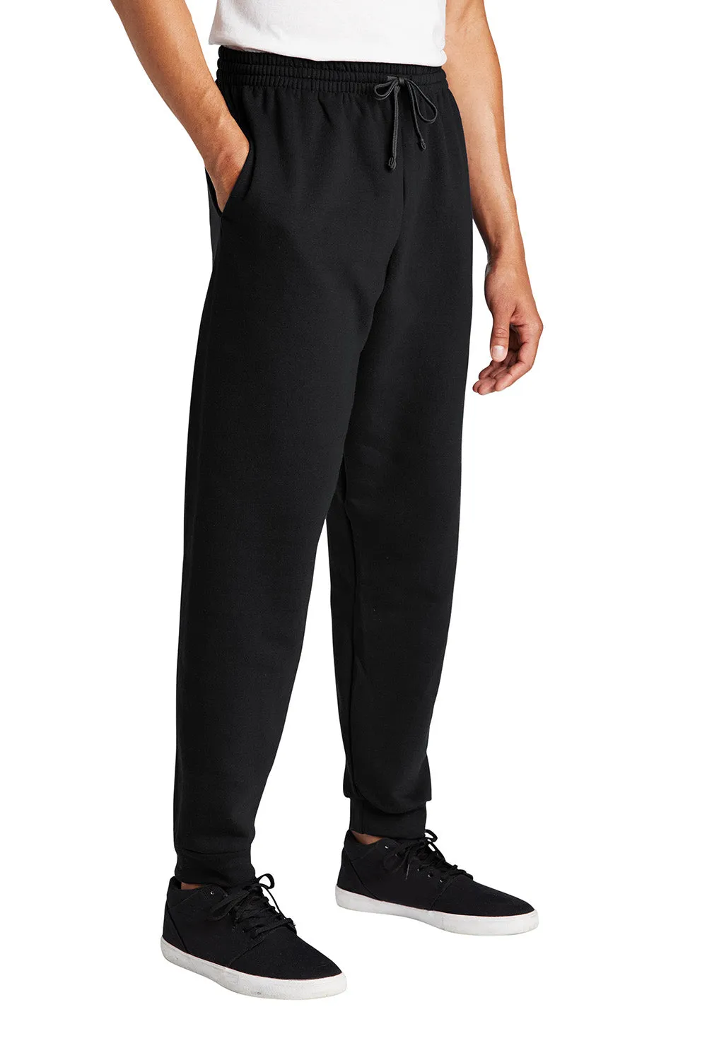 Jerzees Herren NuBlend Fleece Jogger Sweatpants mit Taschen - Schwarz/Heather Charcoal Grau