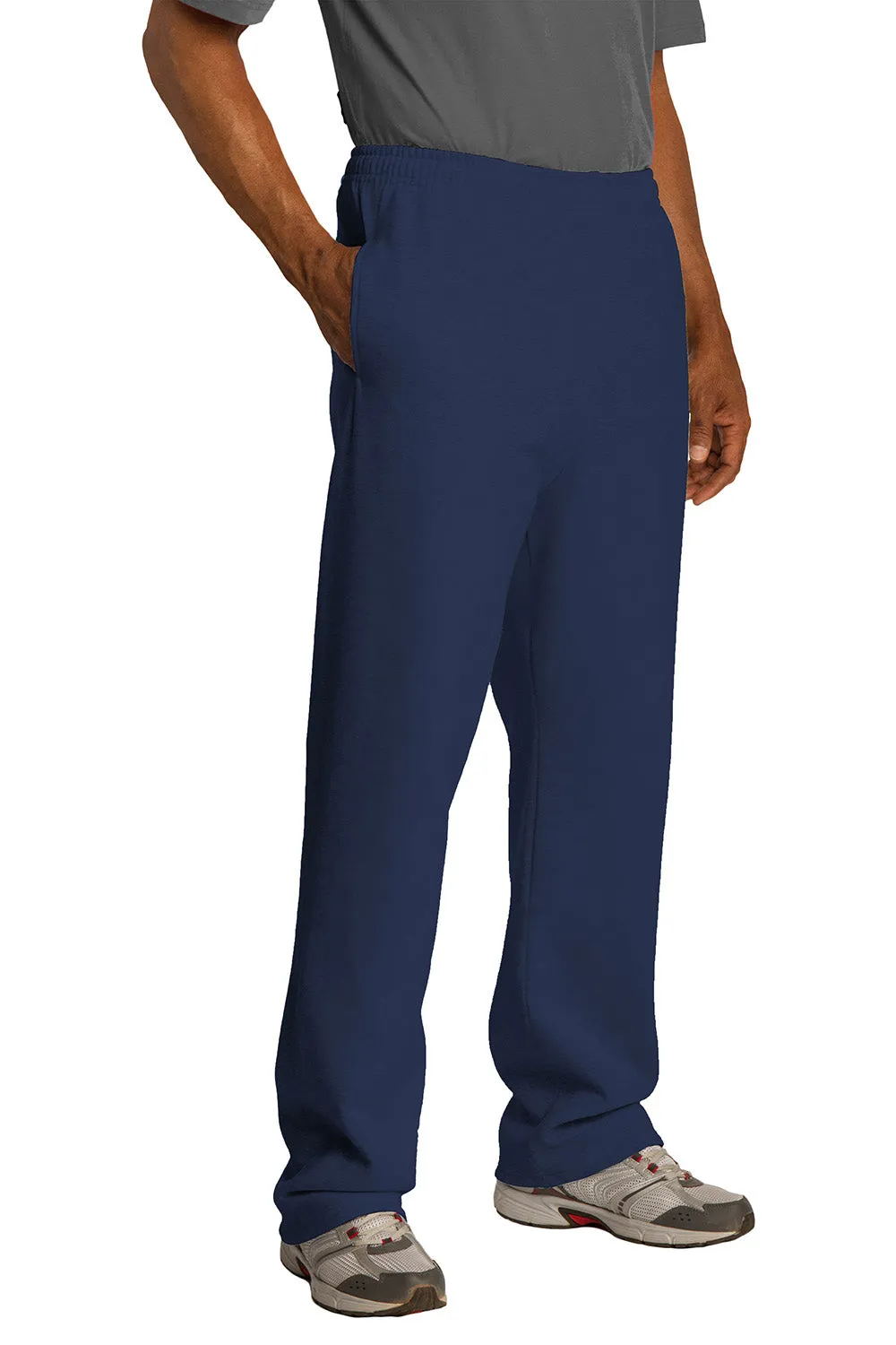Jerzees Herren NuBlend pillingresistente Fleece-Jogginghose mit offenem Bund und Taschen - Marineblau