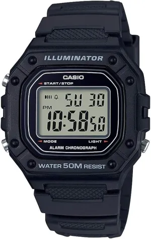 Schmuck Casio Uhren CASIO W-218H-1AVDF Standard Schwarze Uhr