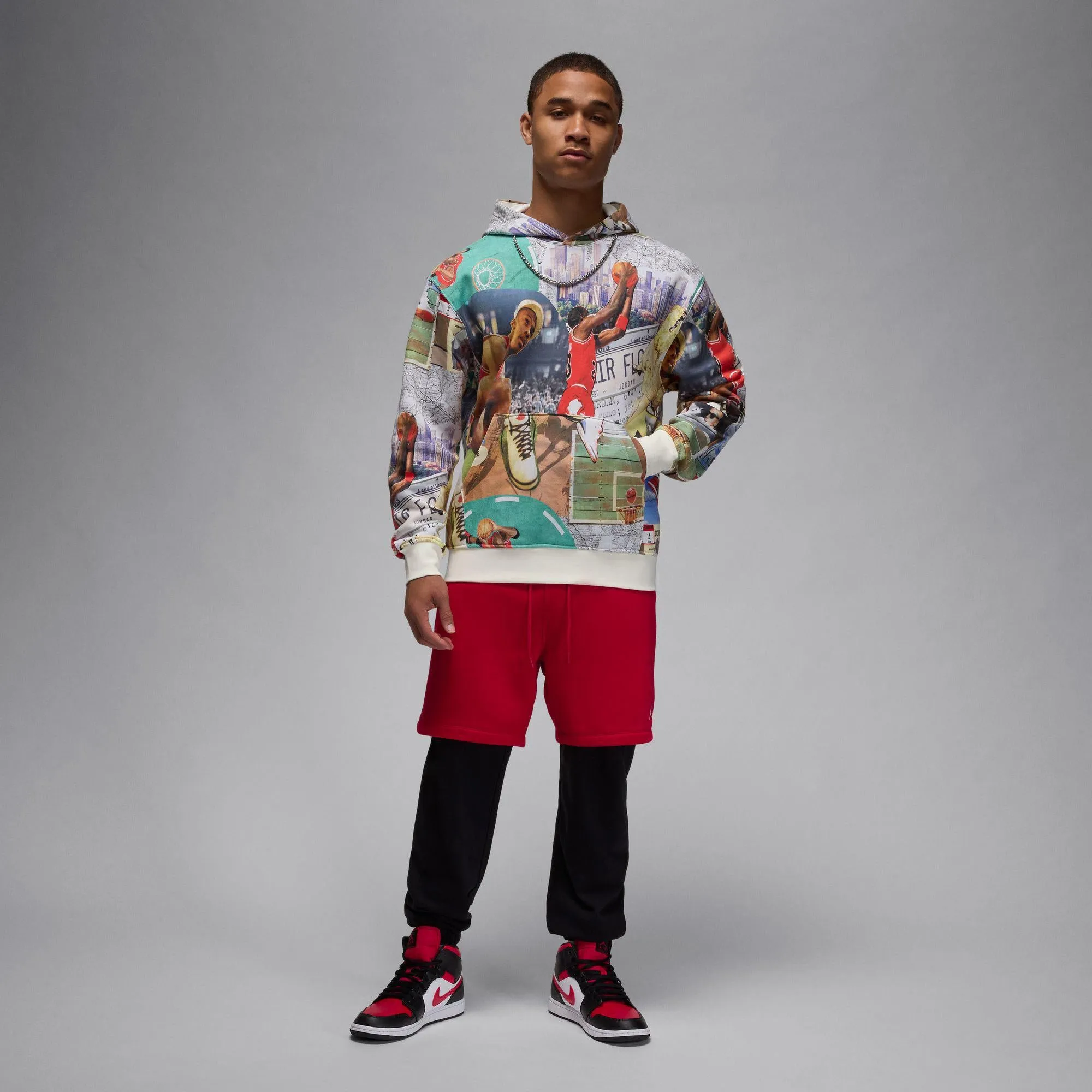 Jordan Brooklyn Fleece Pullover Hoodie mit Druck für Herren
