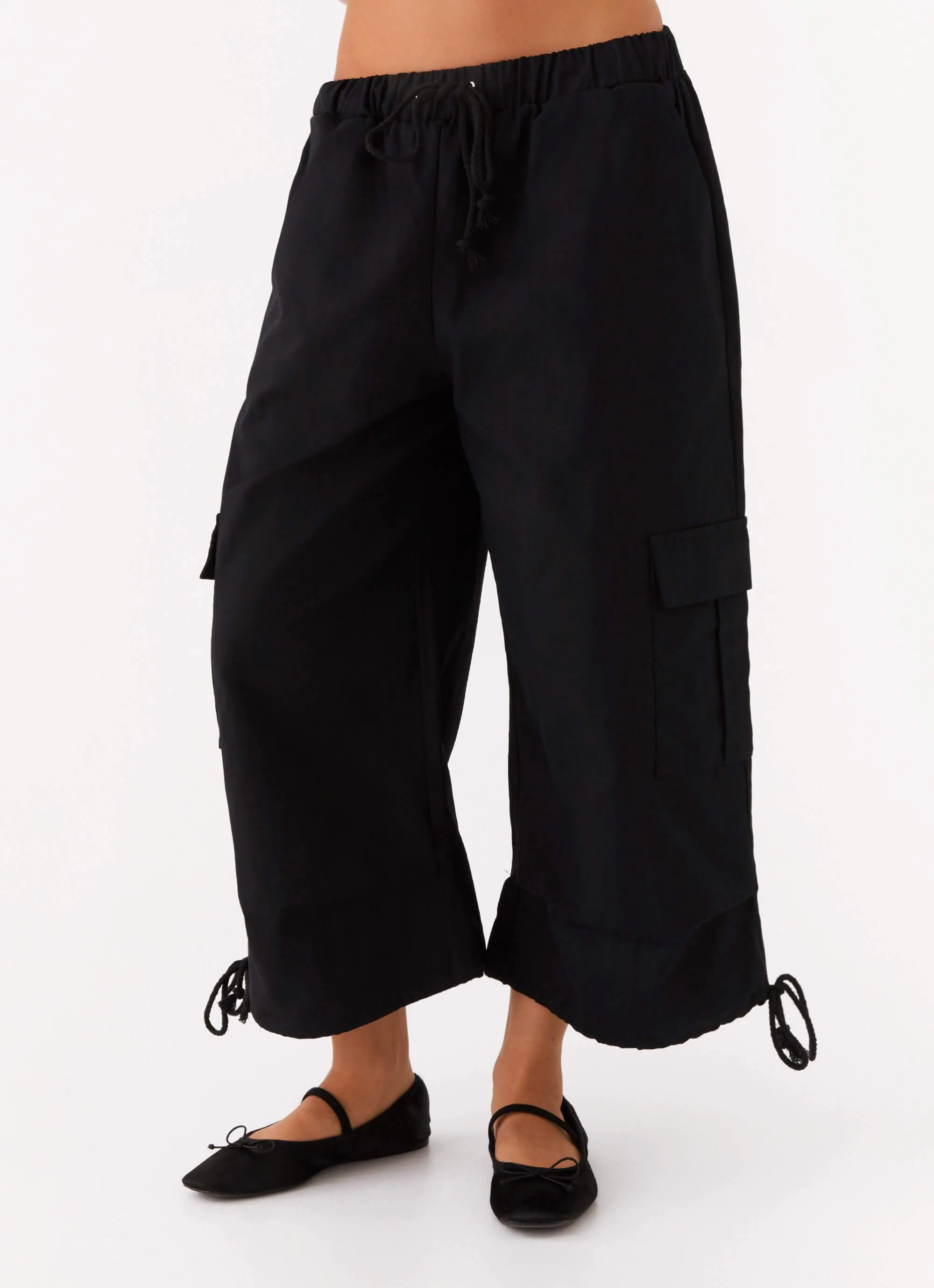 Just My Luck Lange Cargo Shorts - Schwarz