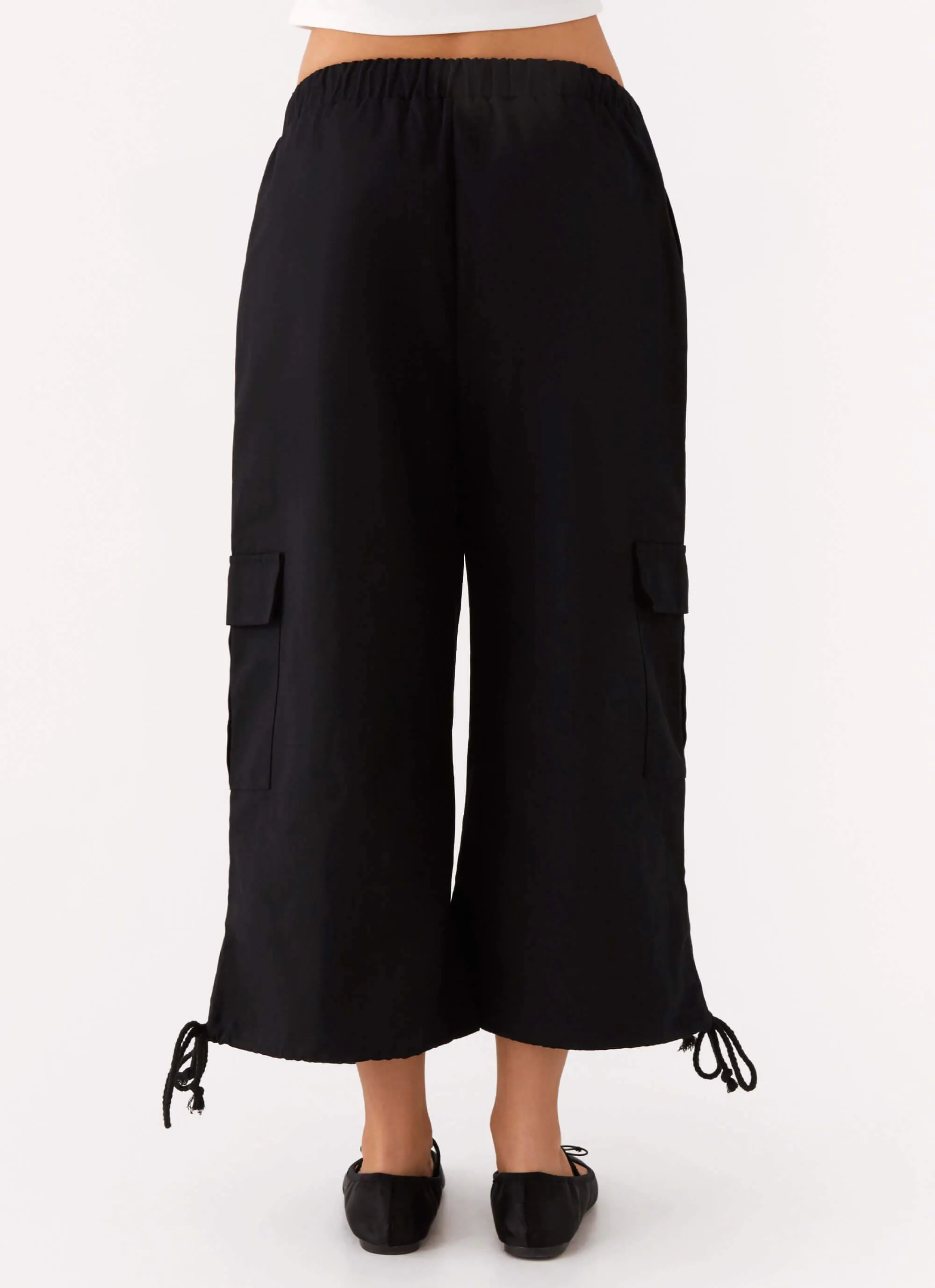 Just My Luck Lange Cargo Shorts - Schwarz