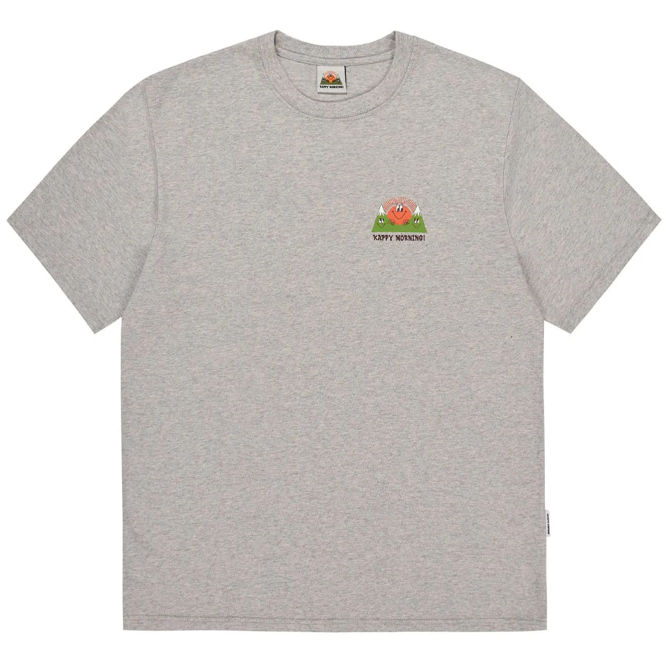Kappy Kappy Morgen-Halbarm-Shirt Toru Fukuda Edition Melange Grau