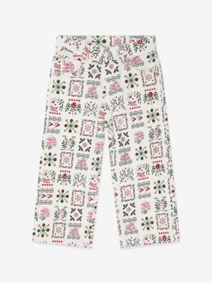 KENZO Girls Saisonale Druckhose in Elfenbein