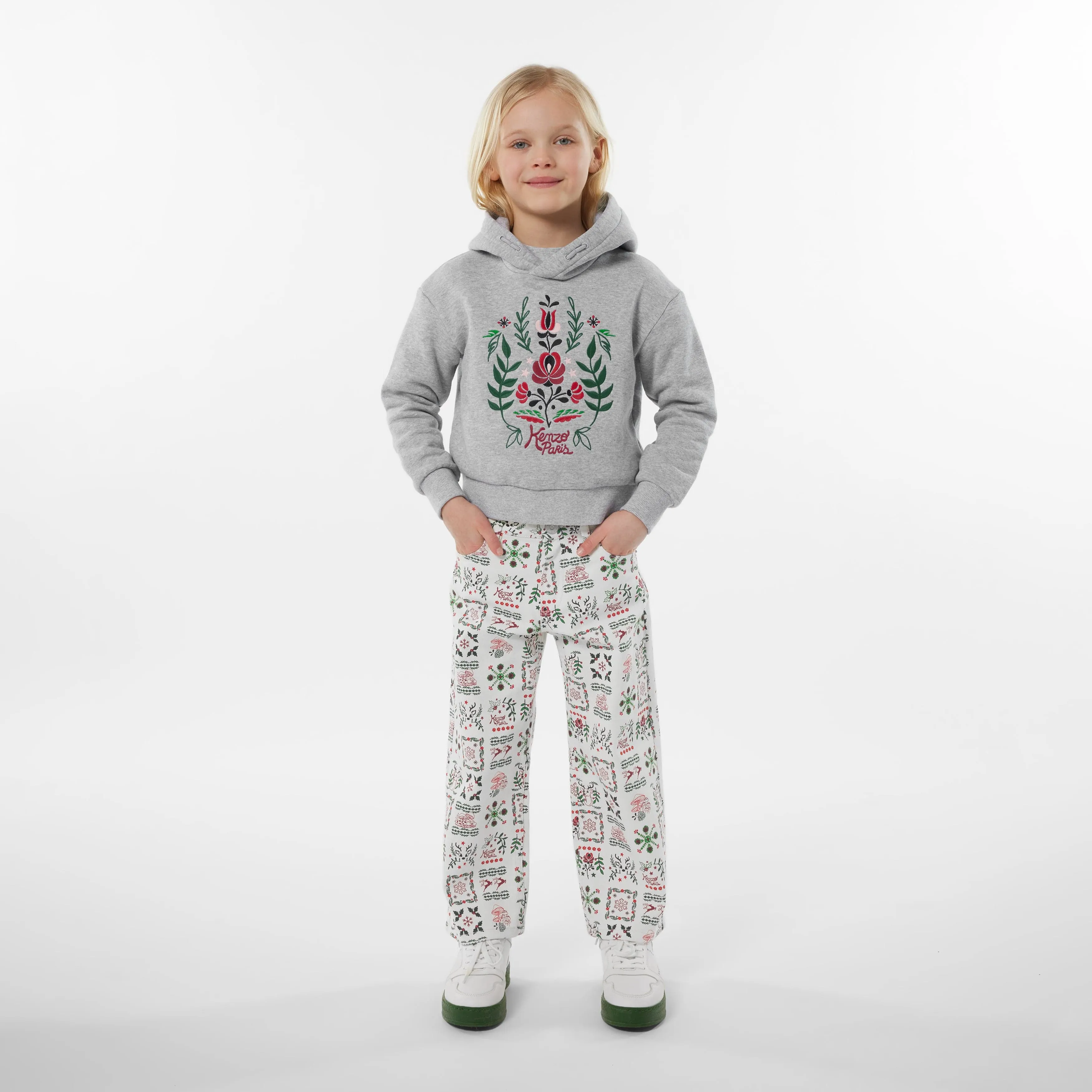 KENZO Girls Saisonale Druckhose in Elfenbein