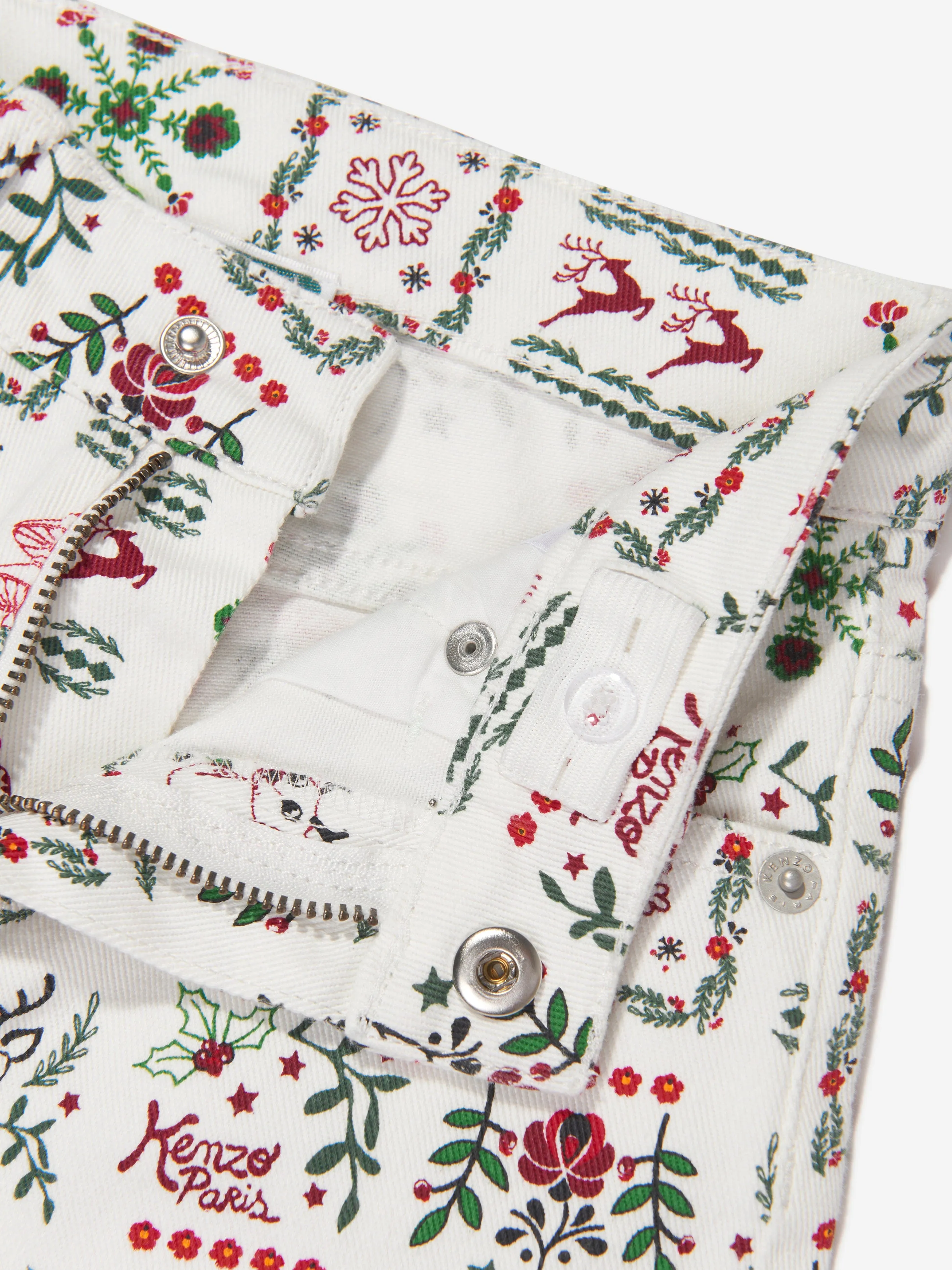 KENZO Girls Saisonale Druckhose in Elfenbein