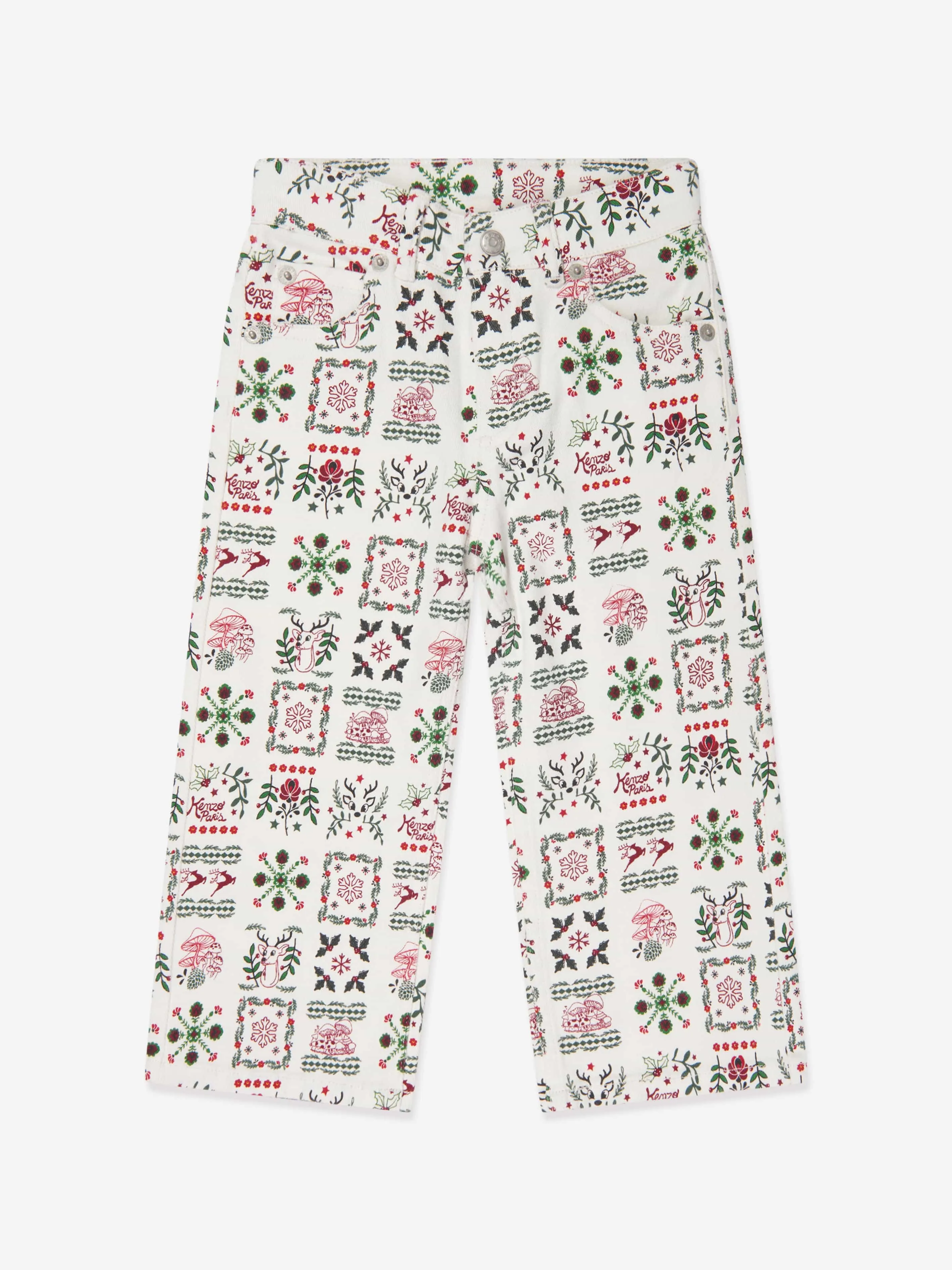 KENZO Girls Saisonale Druckhose in Elfenbein
