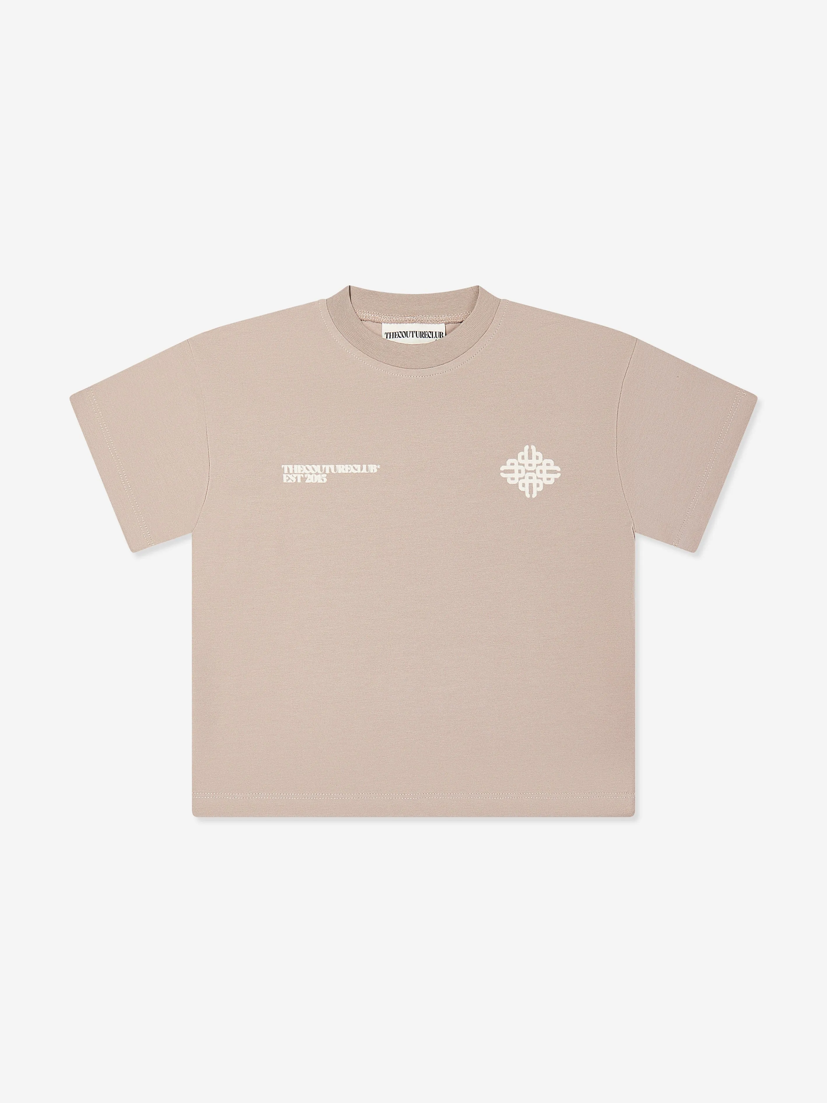 Kinder T-Shirt mit verwaschenem grafischem Emblem in Braun