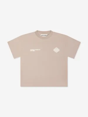 Kinder T-Shirt mit verwaschenem grafischem Emblem in Braun